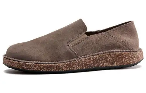 Birkenstock Split Suede Low top Casual Shoes Unisex Taupe Narrow