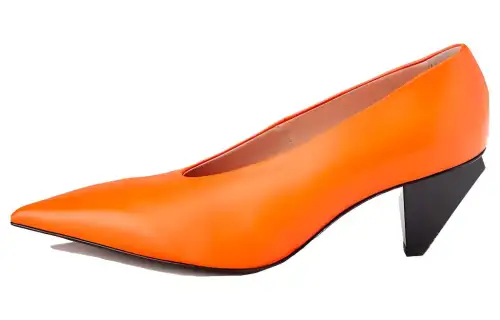 AGL Leather Cone Heel High Heels Women's Orange