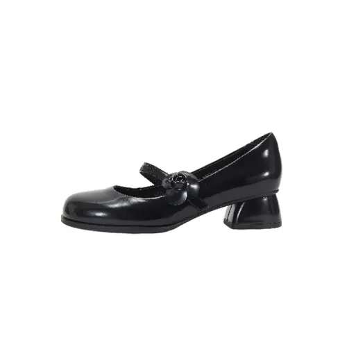 Teenie Weenie Cow Leather Block Heel Mary Jane Shoes Women's