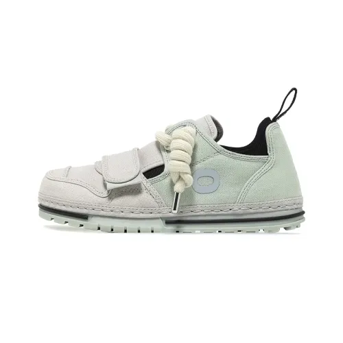 OETZI Fabric Stylish Skateboarding Shoes Unisex Light Gray & Light Green