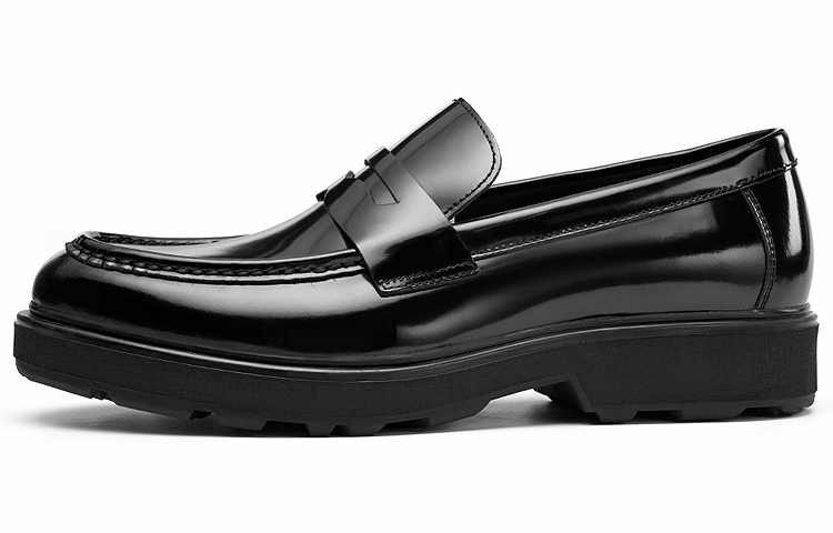 ROBERTA DI CAMERINO Nobda Top Cowhide Mirrored Edge Trendy and Simple Business and Casual Official Leather Shoes Men's Black