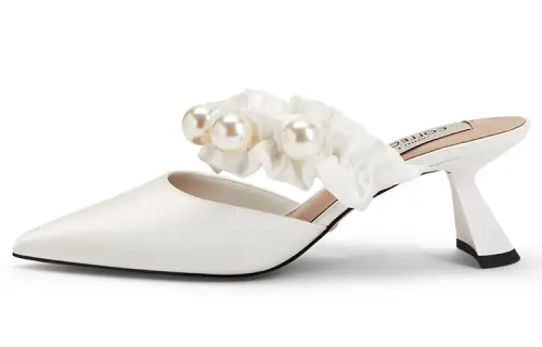 CHARLES&KEITH Fabric Irregular Heel High Heels 6CM Women's White