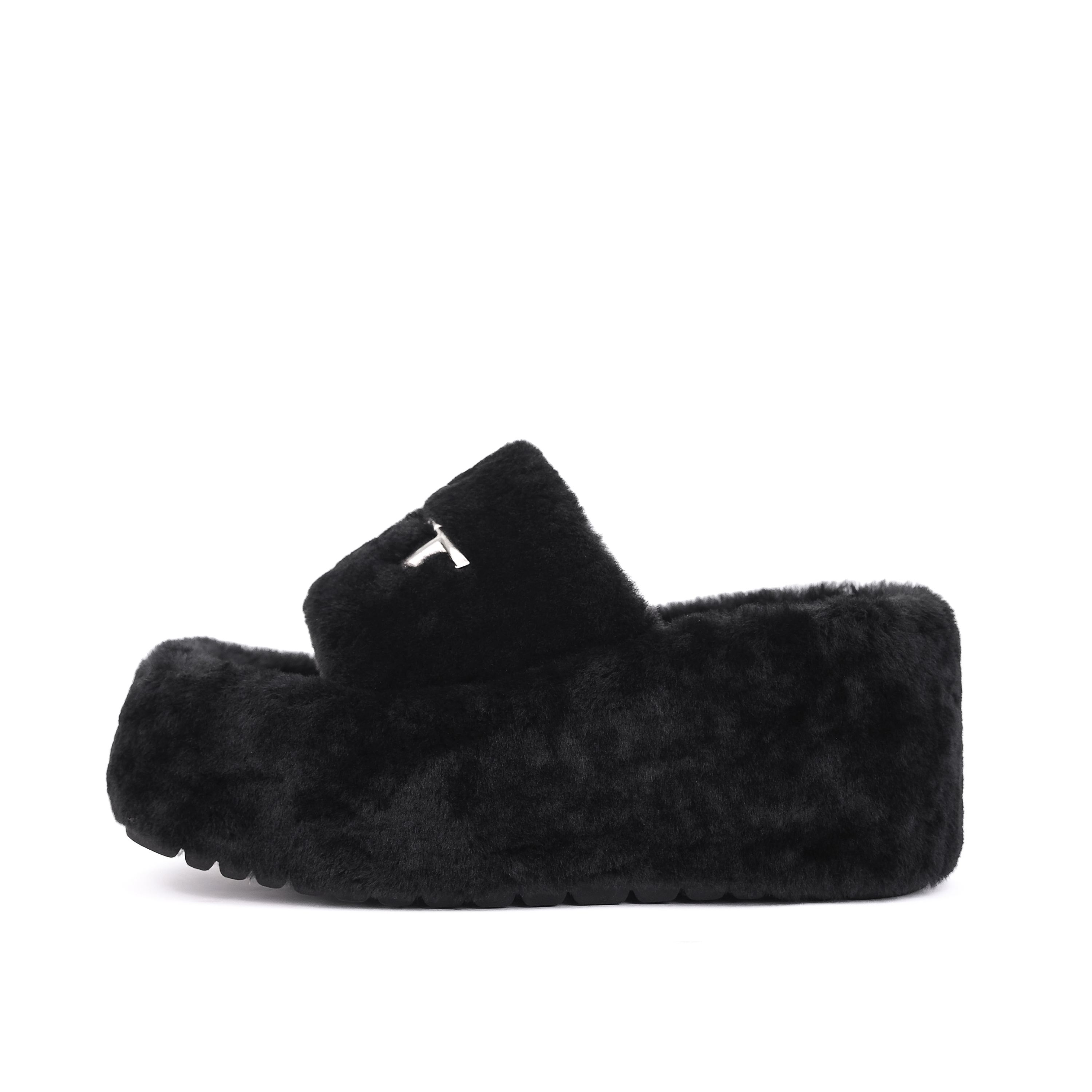Wild element NUTTINESS, good-looking, fashionable, lightweight, thick-soled, breathable, EVA non-slip indoor and outdoor one-word woolen slippers, women's style