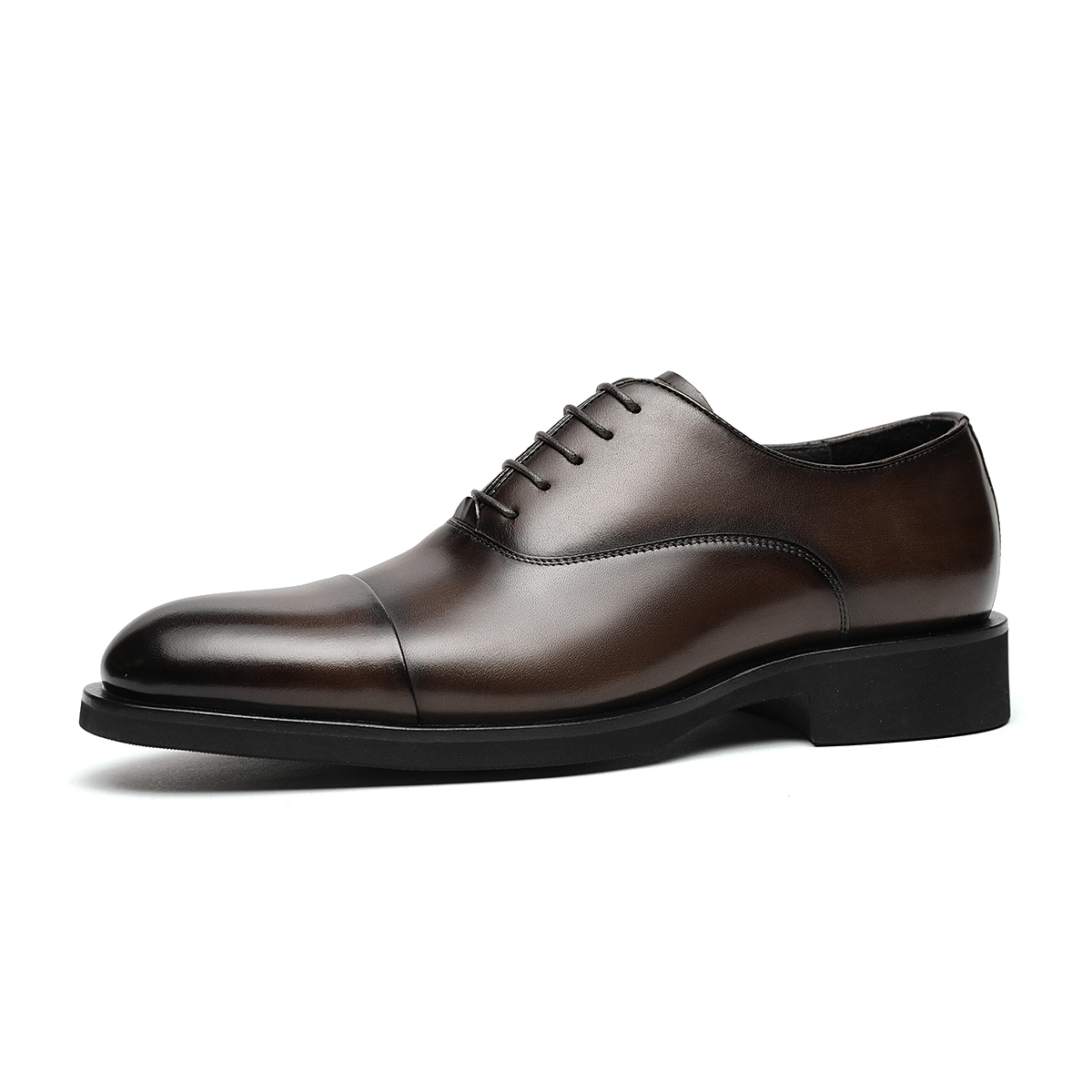 VOLO Rhino Derby Shoes Wedding Business Trend Versatile Three Joint Genuine Leather British Wedding Shoes Formal Leather Shoes Men's Brown