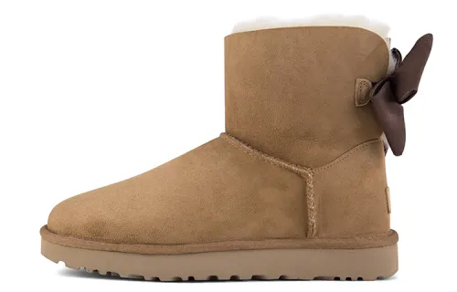 UGG Mini Bailey Bow Ii Glam Fleece Lined Brown Women's