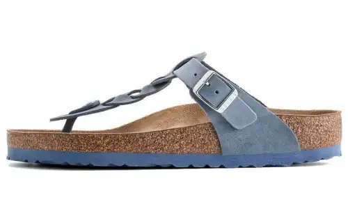 Birkenstock Gizeh Braided Antibacterial Flip Flops Women's Blue