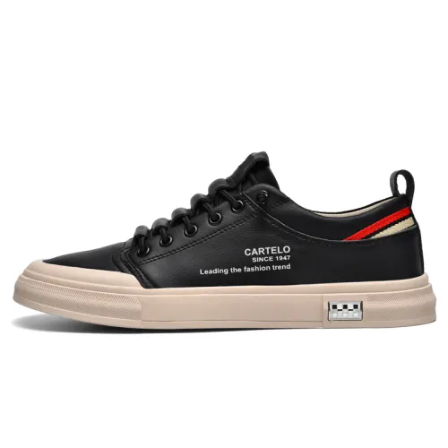 CARTELO Synthetic Leather Slip Resistant, Abrasion Resistant, Lightweight, Breathable Low top Skateboard Shoes Men's