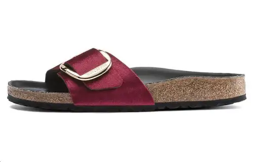 Birkenstock logo buckle-detail velvet sandals Women's