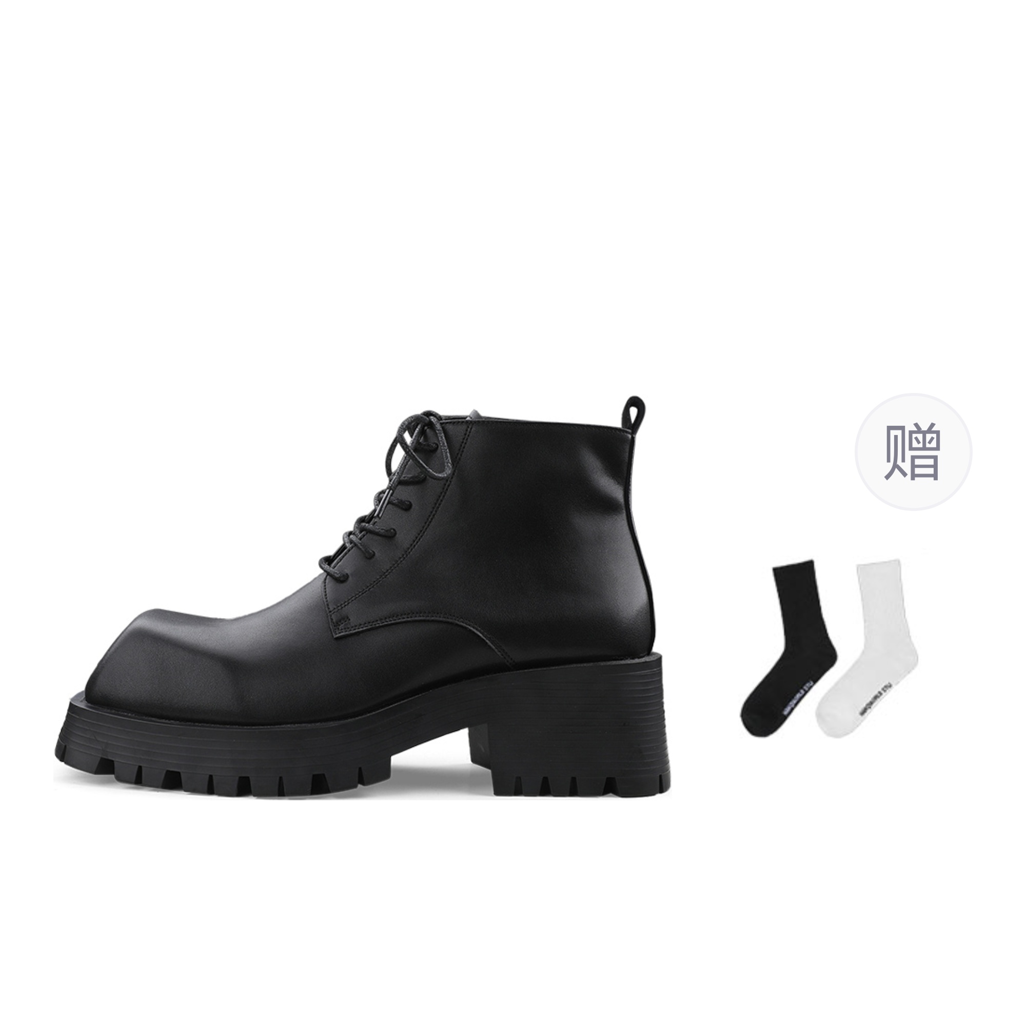 HANQIAORIJI Irregular Type Collection Short Combat Boots Men's Black