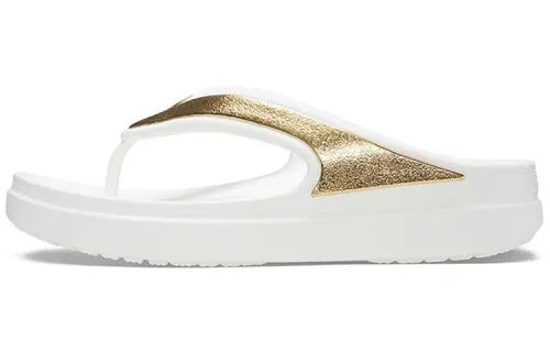 Crocs Thick Sole White Gold Slippers 'White Gold' Women's
