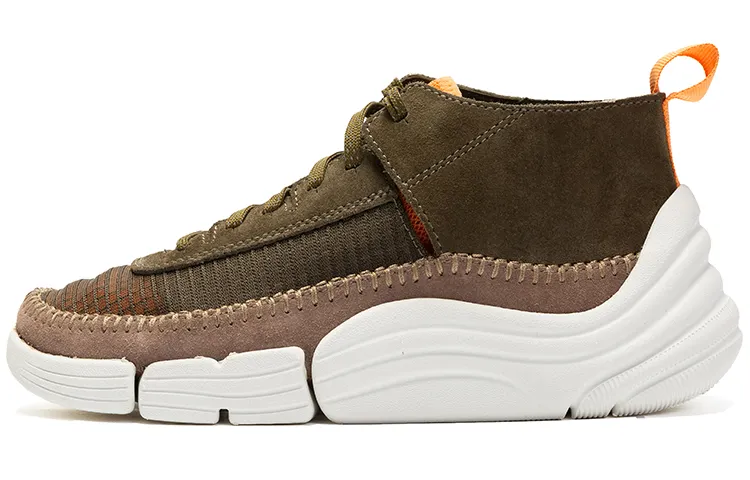 Clarks Originals Cushioned Wear-Resistant Breathable Lightweight Coverage Low-Top Chunky Sneakers Men's Olive Green
