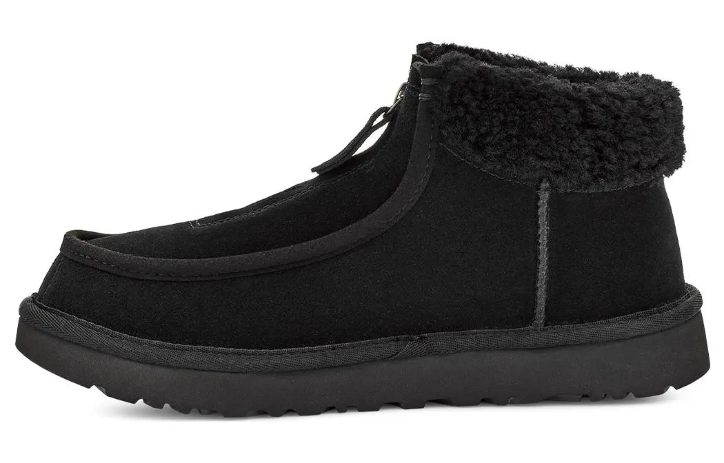 UGG Funkarra Suede Fur Collar Zip 'Black' Women's