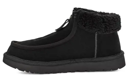 UGG Funkarra Suede Fur Collar Zip 'Black' Women's