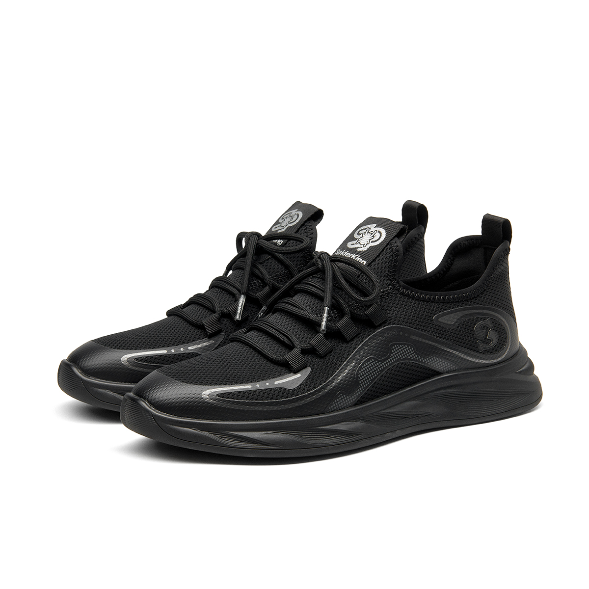 Spider King Fabric Breathable Cushioning Breathable Cushioning Low top Casual Running Shoes Men’s Black
