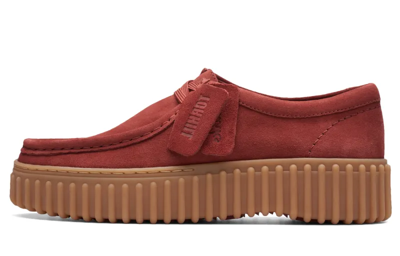 Clarks Street Collection Cow Split Leather Cushioning Low top Casual Shoes Women's Dark Red