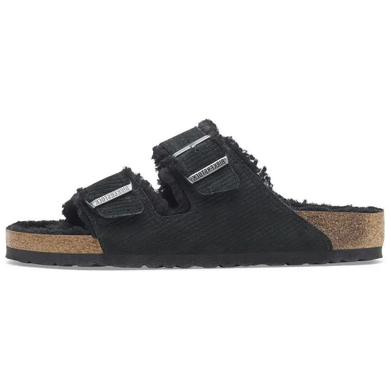 Birkenstock Arizona Shearling Slide Slippers Unisex Black