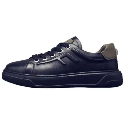 JANE HARLOW Leather Low top Skateboard Shoes Men's Black