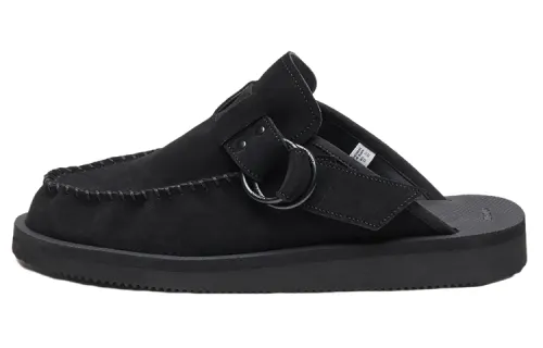 Suicoke Leather Flat Fashion Sandal Men's Black