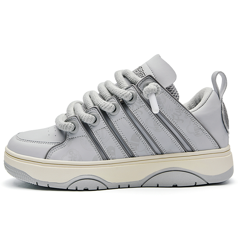 DoraemonA Fashion Puffy Shoes Slip Resistant Abrasion Resistant Low top Skateboard Shoes Unisex Phantom Gray