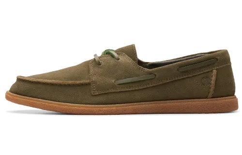 Clarks Cow Split Leather Casual Shoes Men's Olive Green