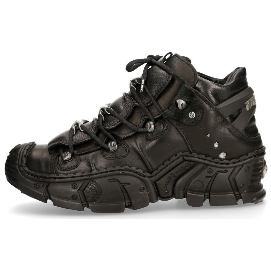 NEW ROCK Cow Leather Fashion Mid top Casual Shoes Unisex Mocha Brown