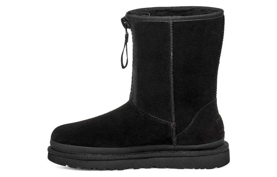 UGG Classic Short Zipper Tape Logo Boot 'Black' Women's