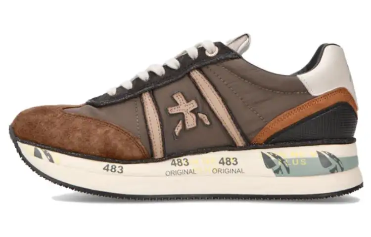 PREMIATA Conny Leather Minimalist Fashion Low top Casual Shoes Women's Brown