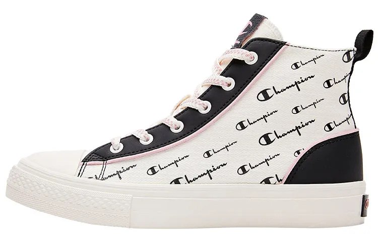 Champion Canvas Shoes Women's High-top Black/Cameo Pink