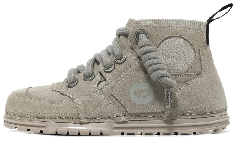 OETZI Cow Suede Mid top Skateboard Shoes Unisex Umber