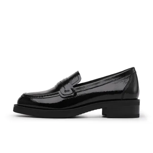 Chrisdien Deny Cow Leather Loafers 3cm Women's Black