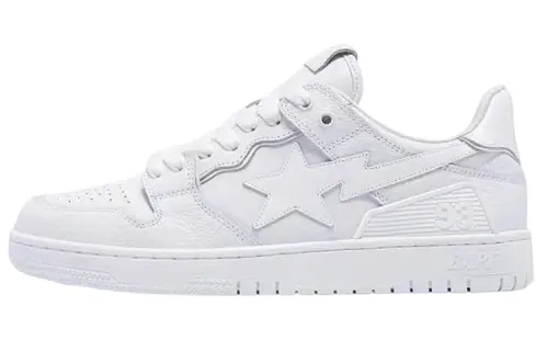 BAPE A BATHING APE Bape SK8 Sta Triple White Patent Leather Sta Logo