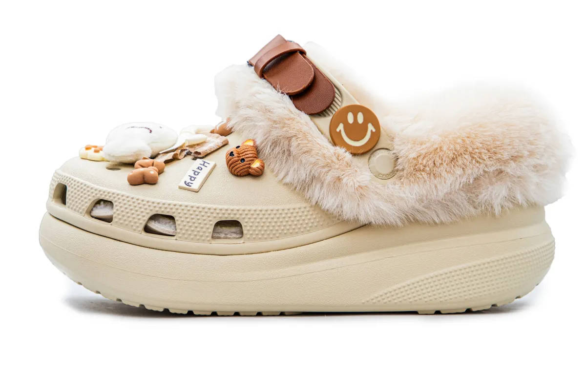 Crocs Crush Clog Around Winter Clogs Women's Bone White