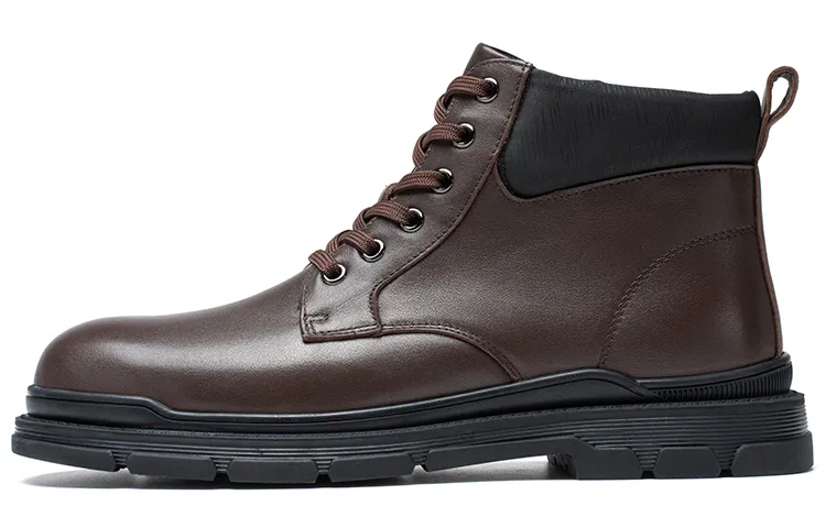 Anthony Miles Cow Leather Short Combat Boots Men's Brown