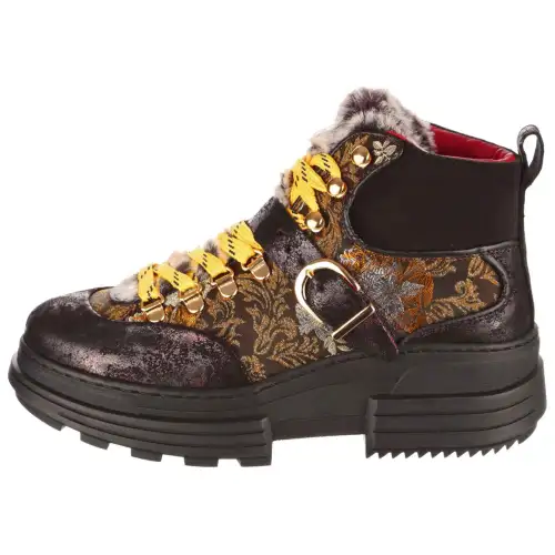IRREGULAR CHOICE Pu Short Outdoor Boots Women's Black Gold