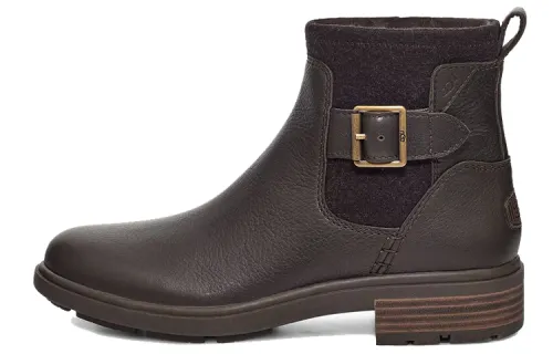 UGG Leather Short Chelsea Boots Women's Coffee