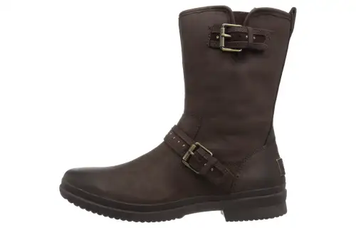 UGG Leather Comfortable And Trendy Ankle Boots Women's Dark Brown
