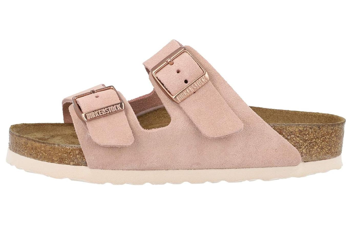 Birkenstock Suede Slide Slippers Women's Light Pink