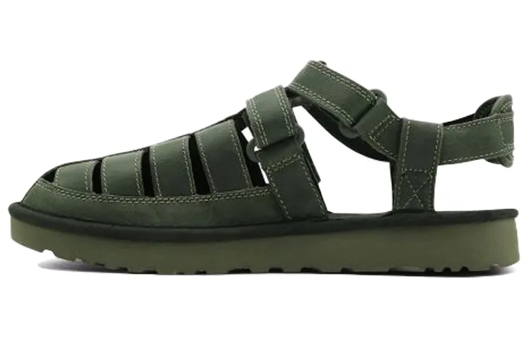 UGG Dune Fisherman Cowhide Green Sandals