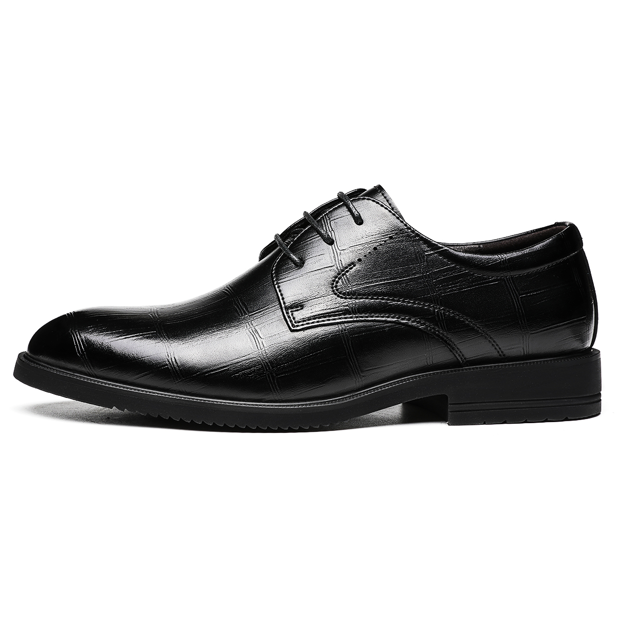 Leather classic retro breathable comfortable universal fashionable black wedding shoes English style, simple and elegant design, soft sole, plus size