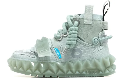 OETZI 1 Fabric High top Skateboard Shoes Unisex Gray Blue