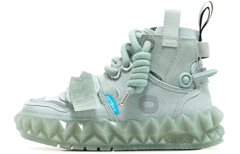 OETZI 1 Fabric High top Skateboard Shoes Unisex Gray Blue