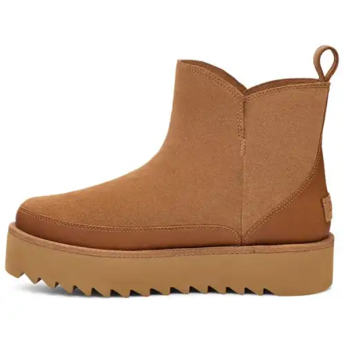 UGG Alina Cow Split Leather Thermal Abrasion Resistant Fleece Lined, Comfortable Fashion Short Snow Boots Women's Brown