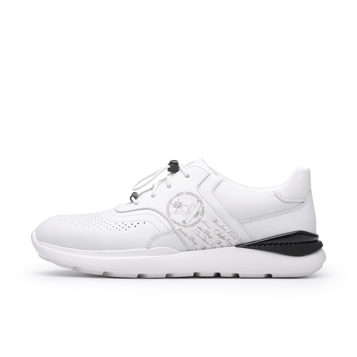 Chrisdien Deny Cow Leather Abrasion Resistant Low top Casual Shoes Men's White