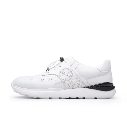 Chrisdien Deny Cow Leather Abrasion Resistant Low top Casual Shoes Men's White