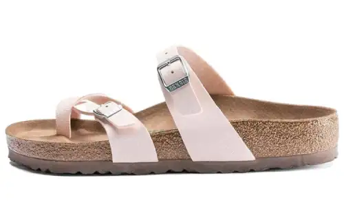 Birkenstock Synthetic Leather Slide Slippers Women's Light Rose Regular