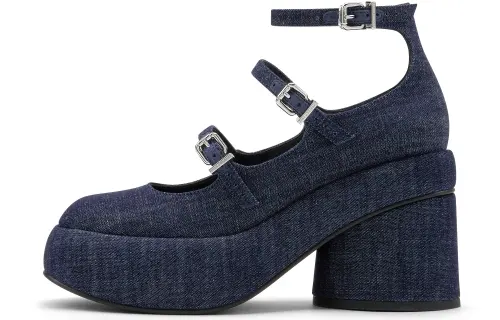 CHARLES&KEITH Small ck Gothic Lolita style PU Ancora red sweet cool thin strap thick sole Mary Jane women's casual shoes thick heel women's style