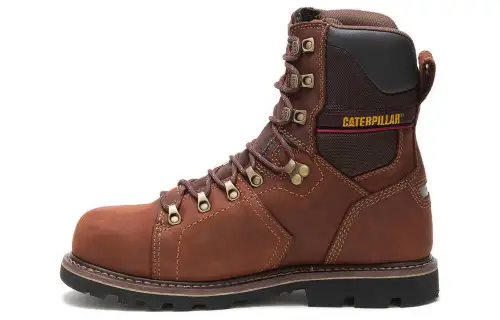 CAT Leather Short Outdoor Boots Men's Walnut Wood
