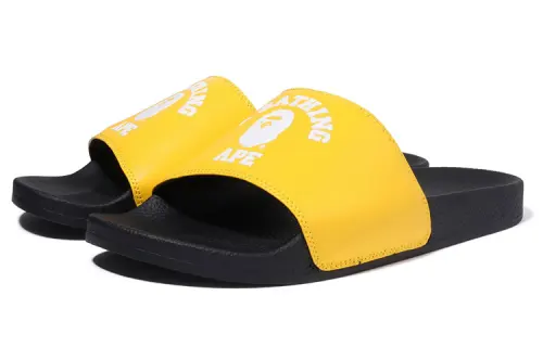 BAPE A BATHING APE College Slide Sandal Online Exclusive Yellow 2022