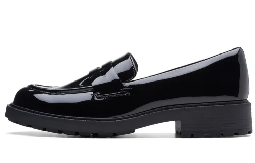 Clarks Oury Collection Top Grain Cow Leather Casual Shoes Women's Black