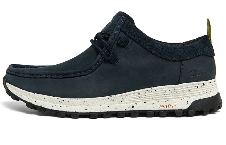 Clarks Casual Leather Shoes Men's Low Top Marine Blue